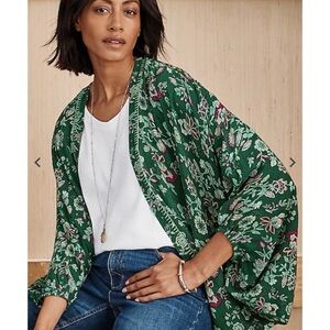 J.Jill Jacobean Floral Shrug Open Cardigain Size S-L NWT